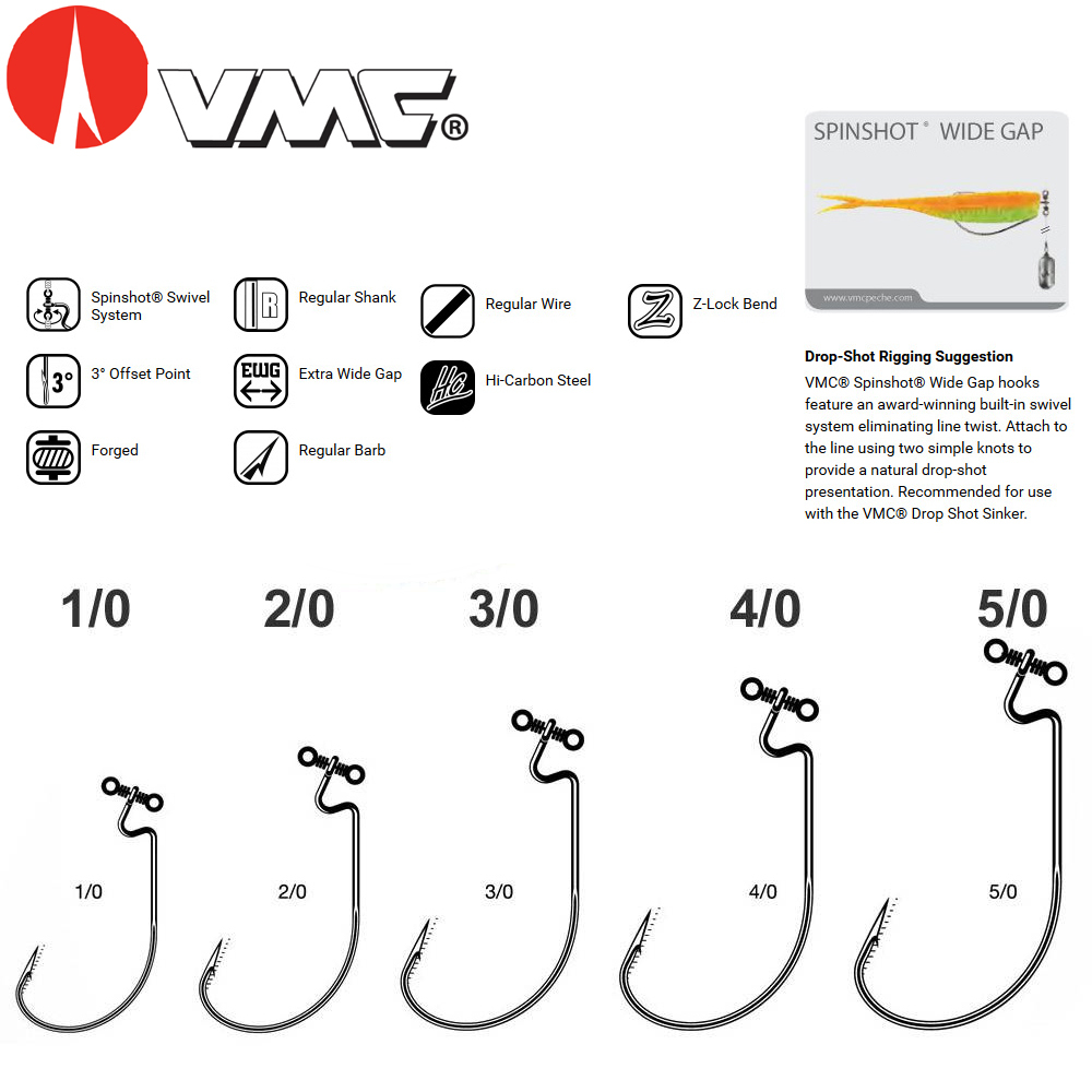 Gamakatsu Drop Shot Hook Size Chart