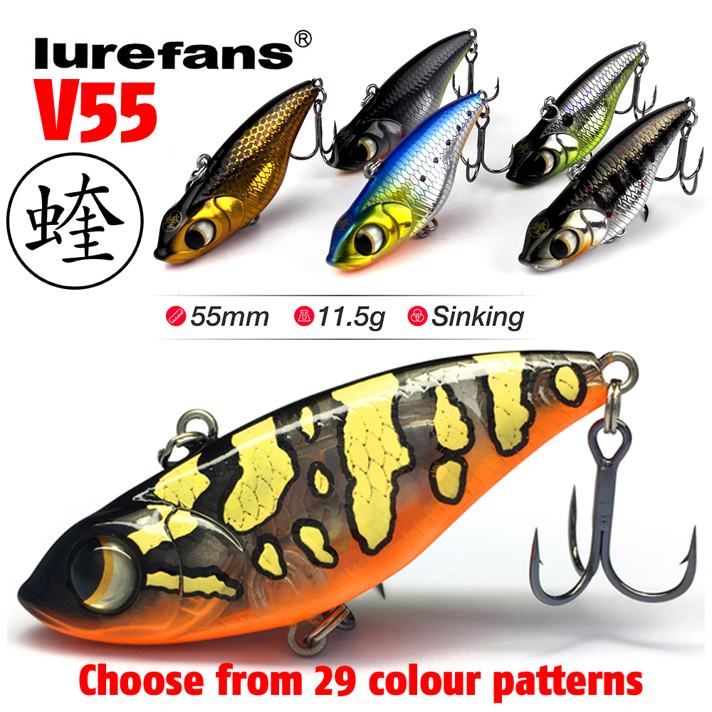 Lurefans V55 Bigeye Viper Lipless Crankbait for Bass Fishing, Rattle Trap  Fishing Lures, Freshwater Shad Crankbaits, Vibration Bait, BKK Hooks, 3.16”