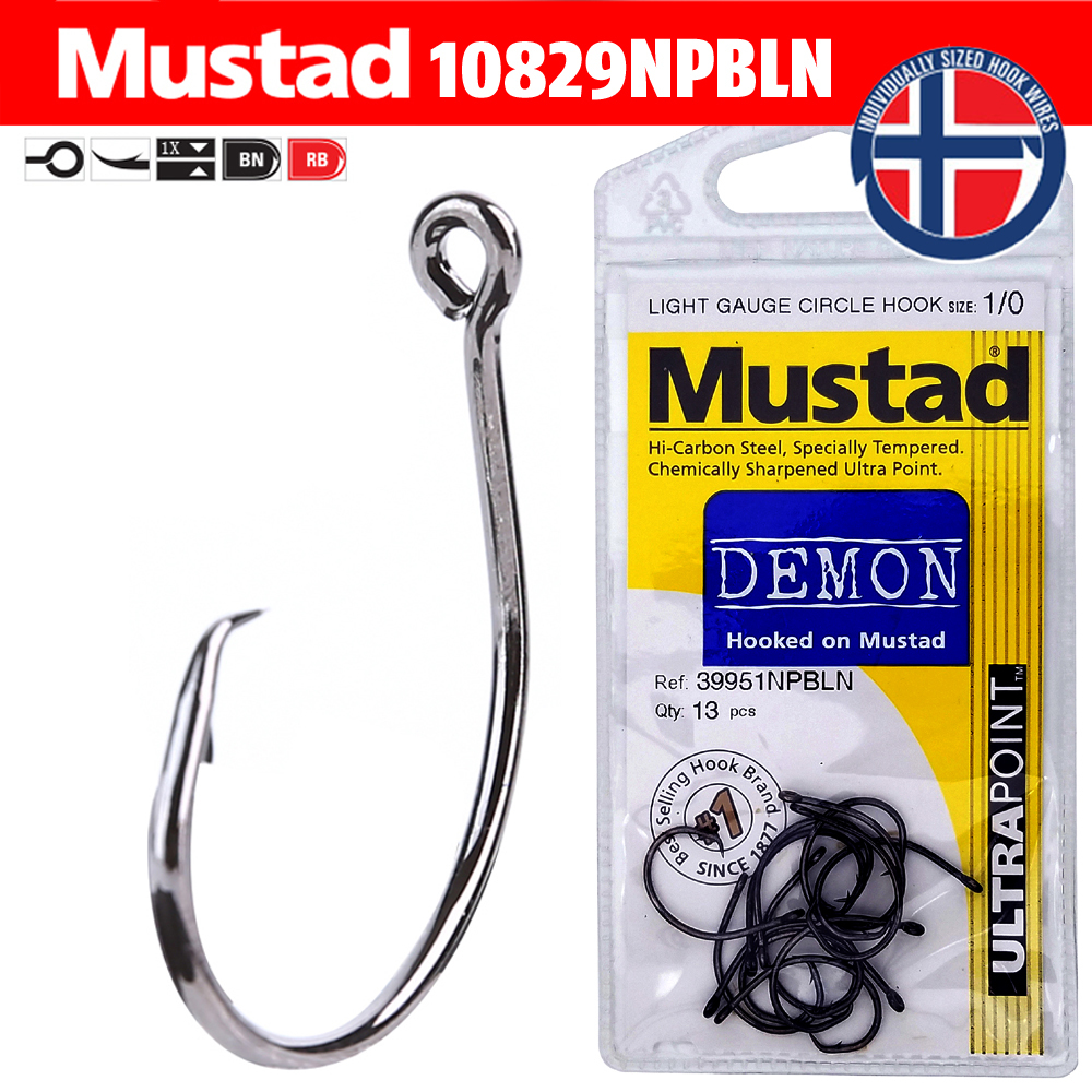 2 Pack Mustad 39943BLN-120 Ultra Point Size 12/0 4X Strong Demon Circle  Hook 