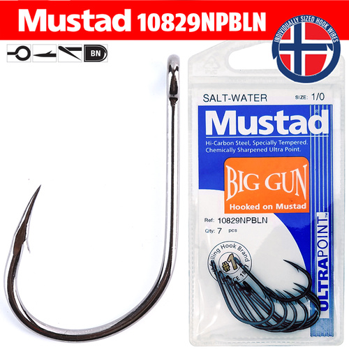 Mustad Big Gun Live Bait Hooks 10829NPBLN