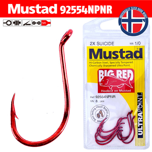 Mustad Big Red Hooks 92554NPNR - 2X Strong image