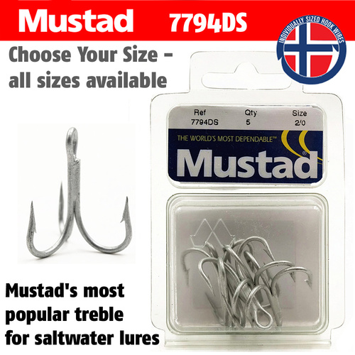 Mustad 4X Strong Durasteel Treble Hooks 7794DS image