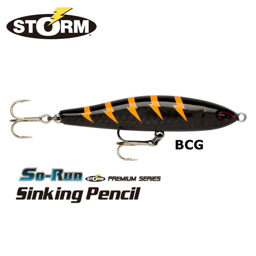 Storm So-Run 80S Sinking Pencil Stickbait Lure [Colour Pattern: BCG]